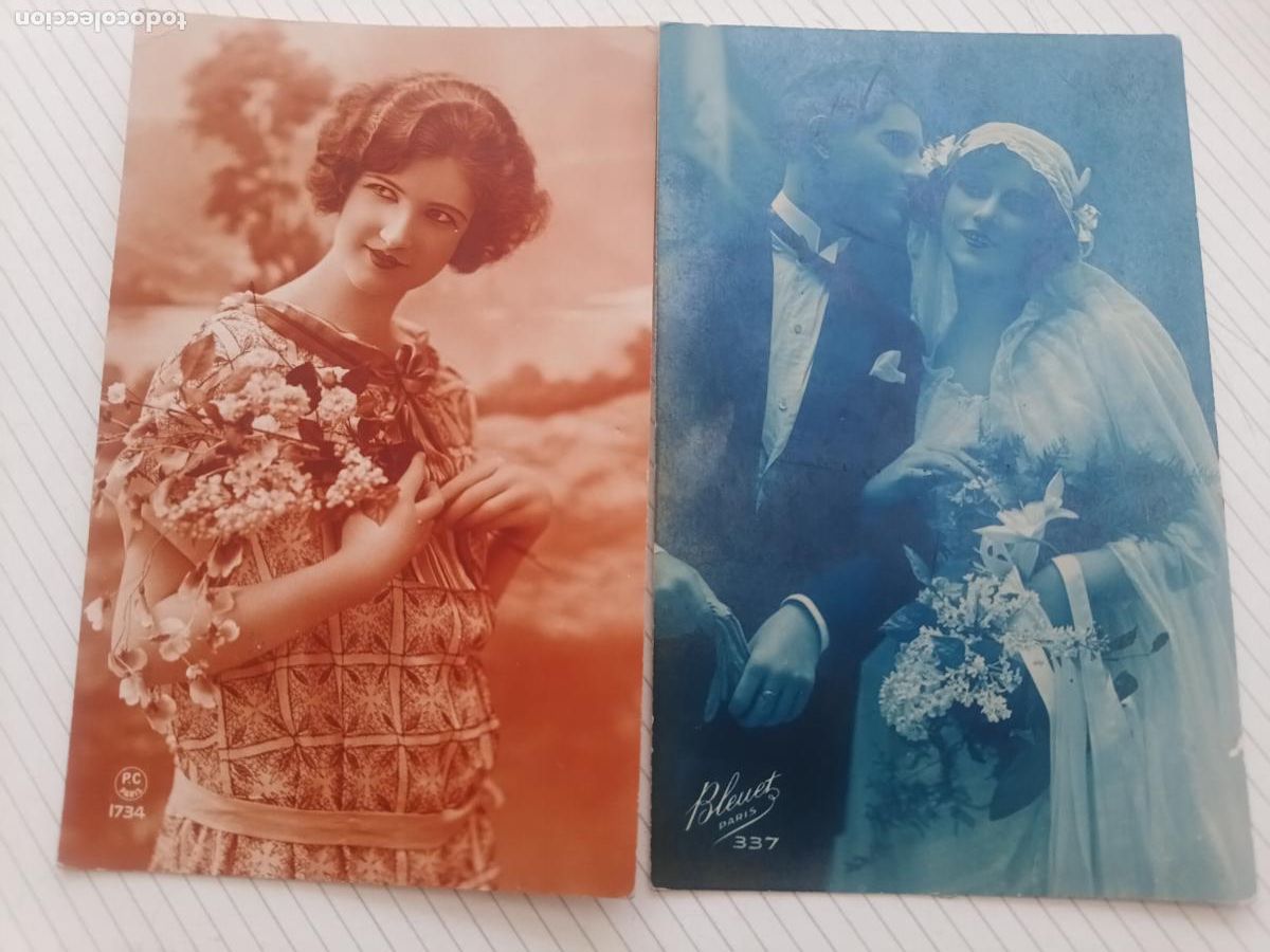 Postales: 2 postales rom&aacute;nticas de &eacute;poca, escritas 1924 y 1925