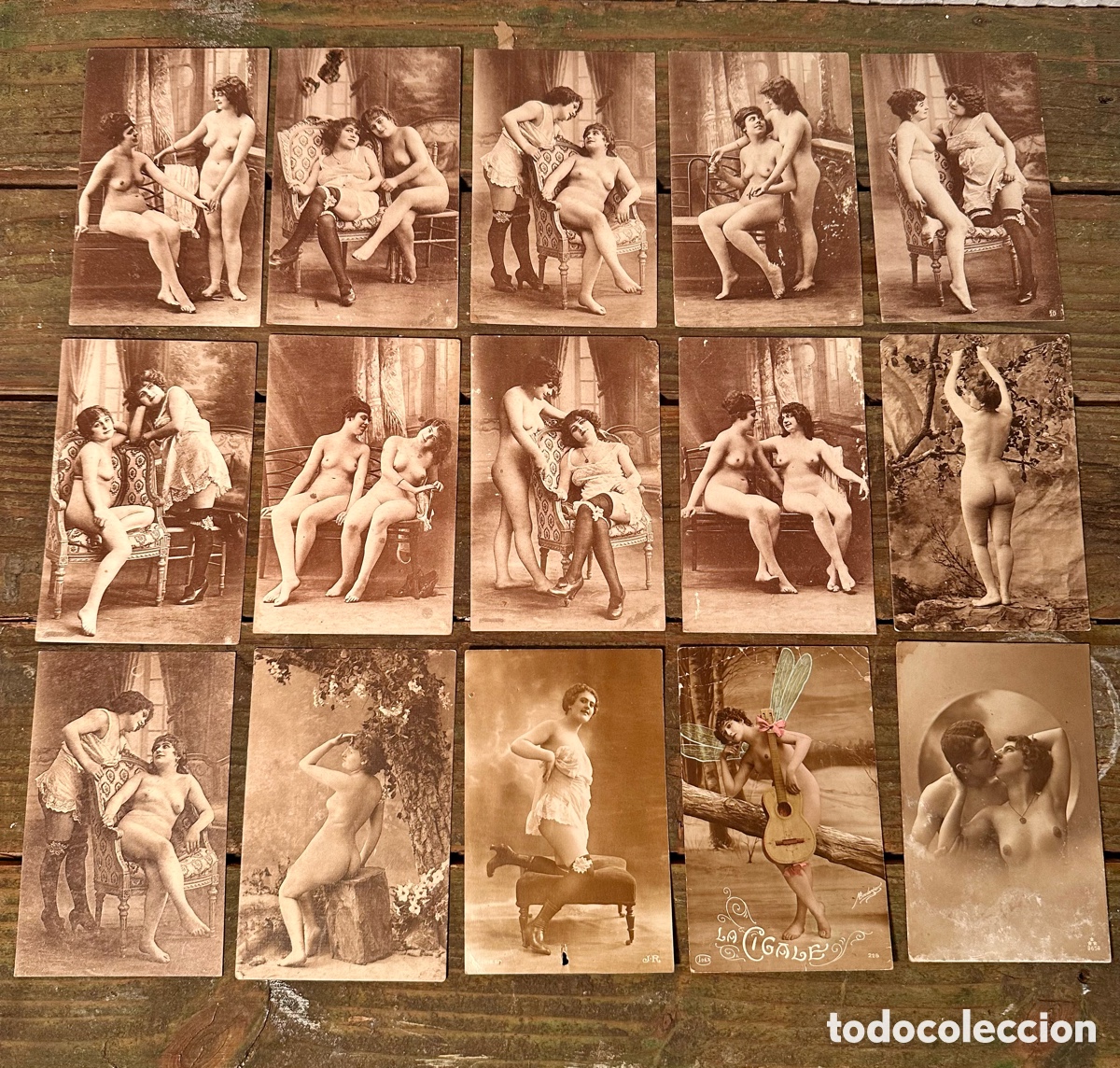 Postales: POSTAL ER&Oacute;TICA. PRINCIPIO SIGLO XX. LOTE DE 15.