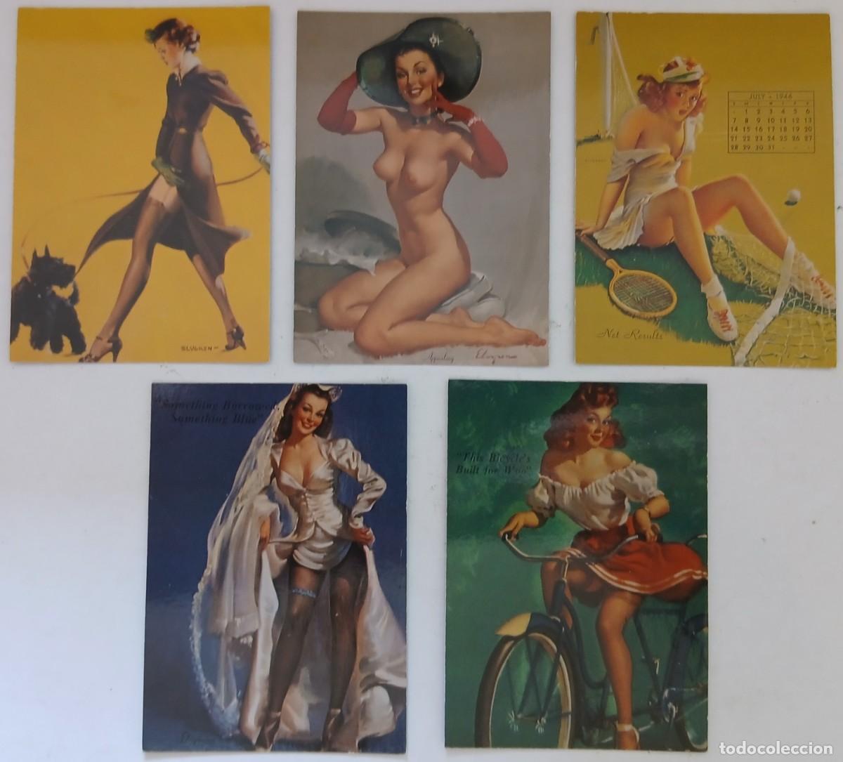 Postales: (4) LOTE DE 5 TARJETAS EROTICAS DE PINUS