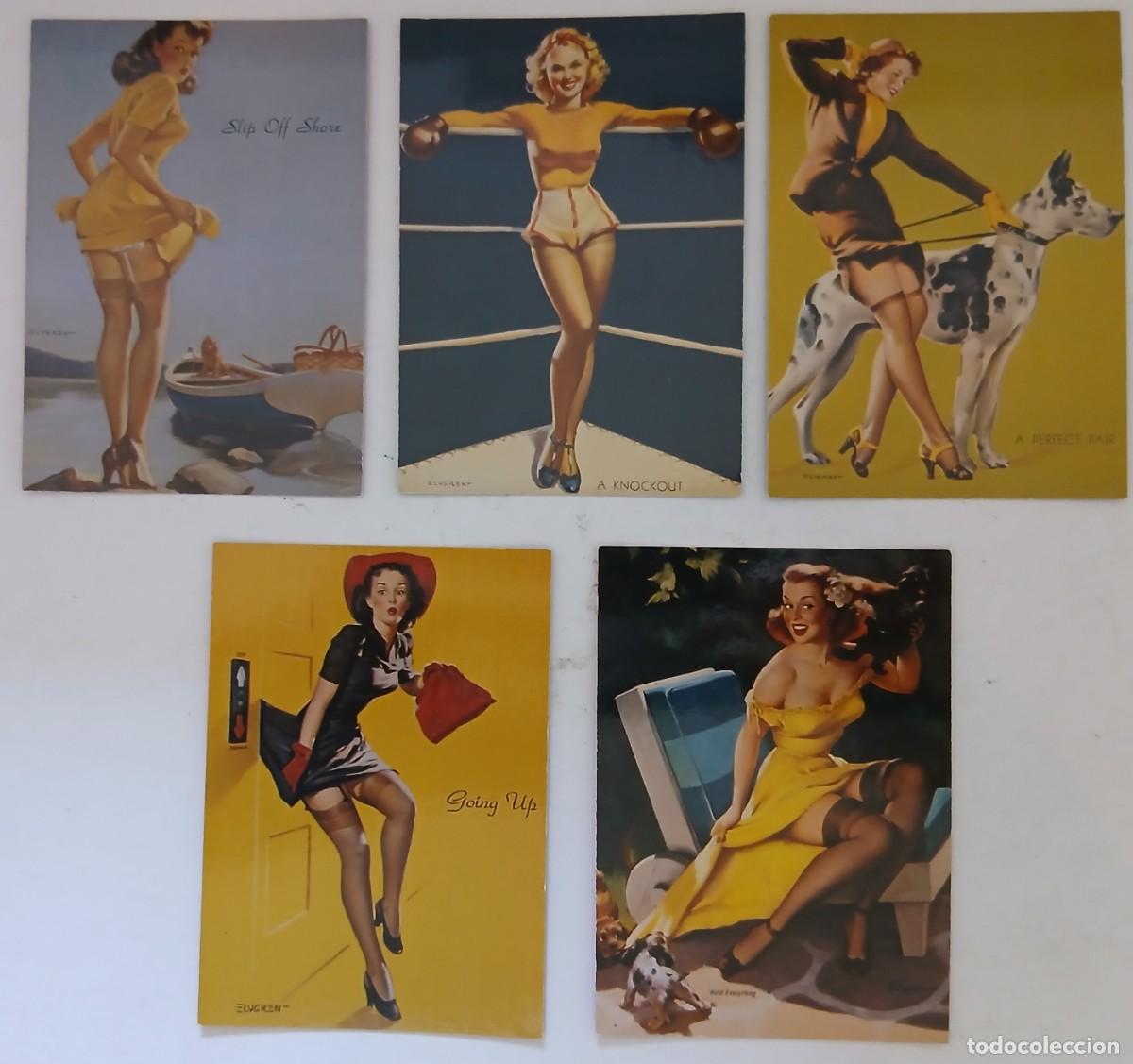 Postales: (4) LOTE DE 5 TARJETAS EROTICAS DE PINUS