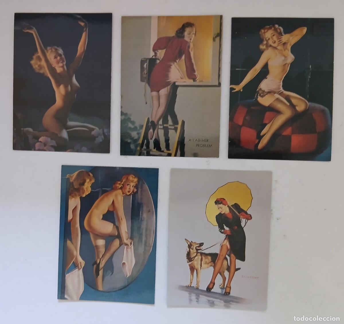 Postales: (4) LOTE DE 5 TARJETAS EROTICAS DE PINUS