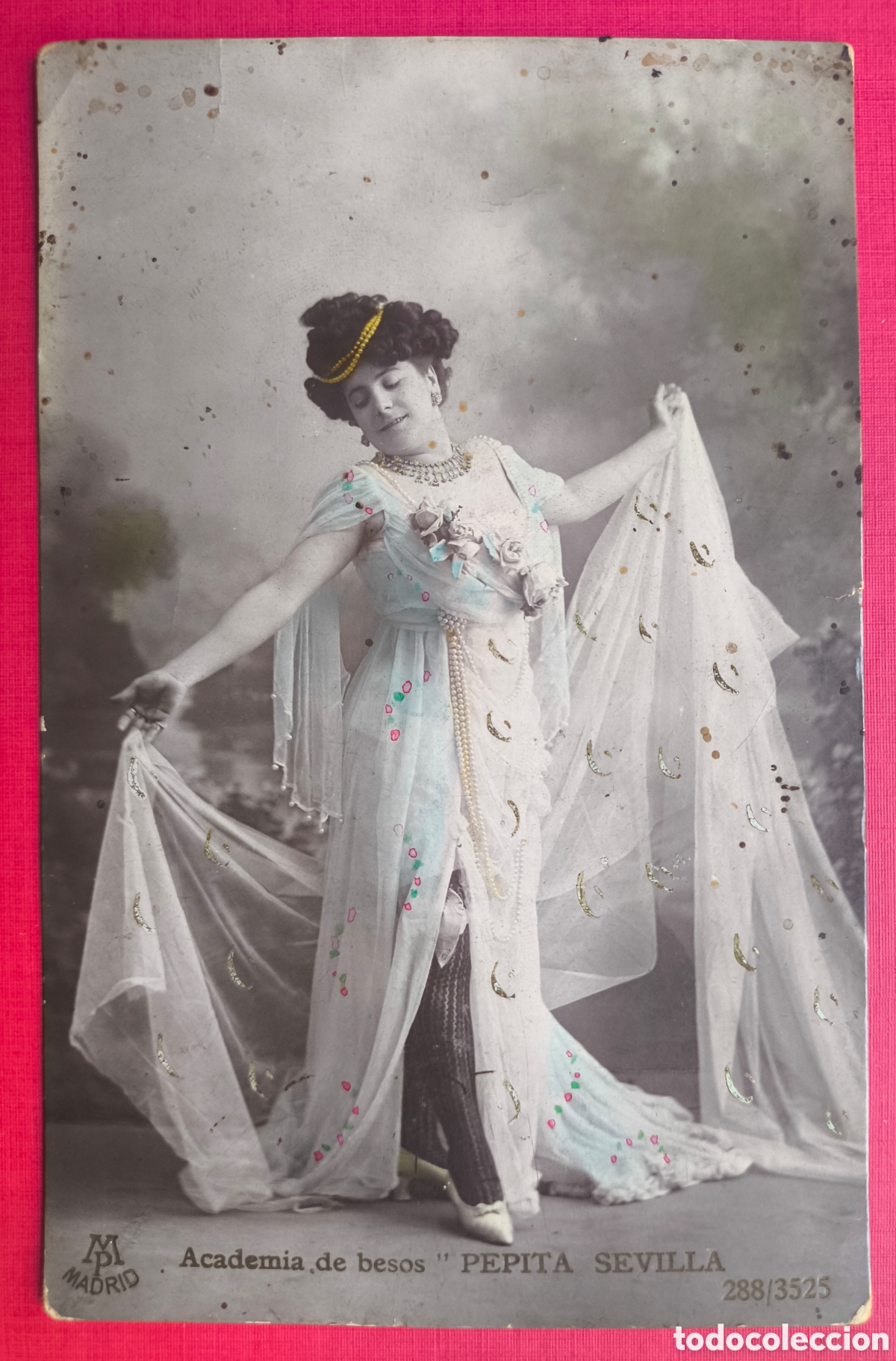Postales: PEPITA SEVILLA CUPL&Eacute; TIPLE ARTISTA POSTAL FOTOGR&Aacute;FICA ILUMINADA C. 1900
