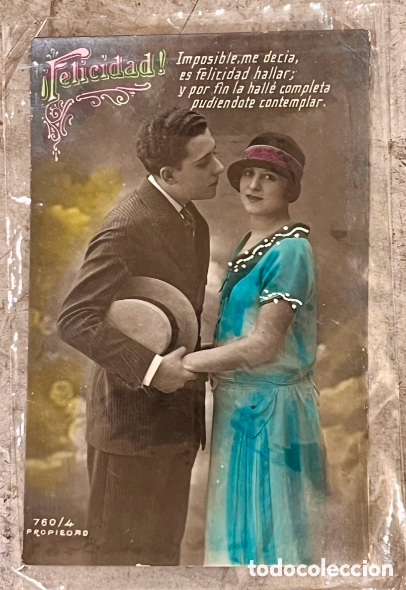 Postales: Postal Rom&aacute;ntica. Felicidad. Pareja. RMB. 1929.