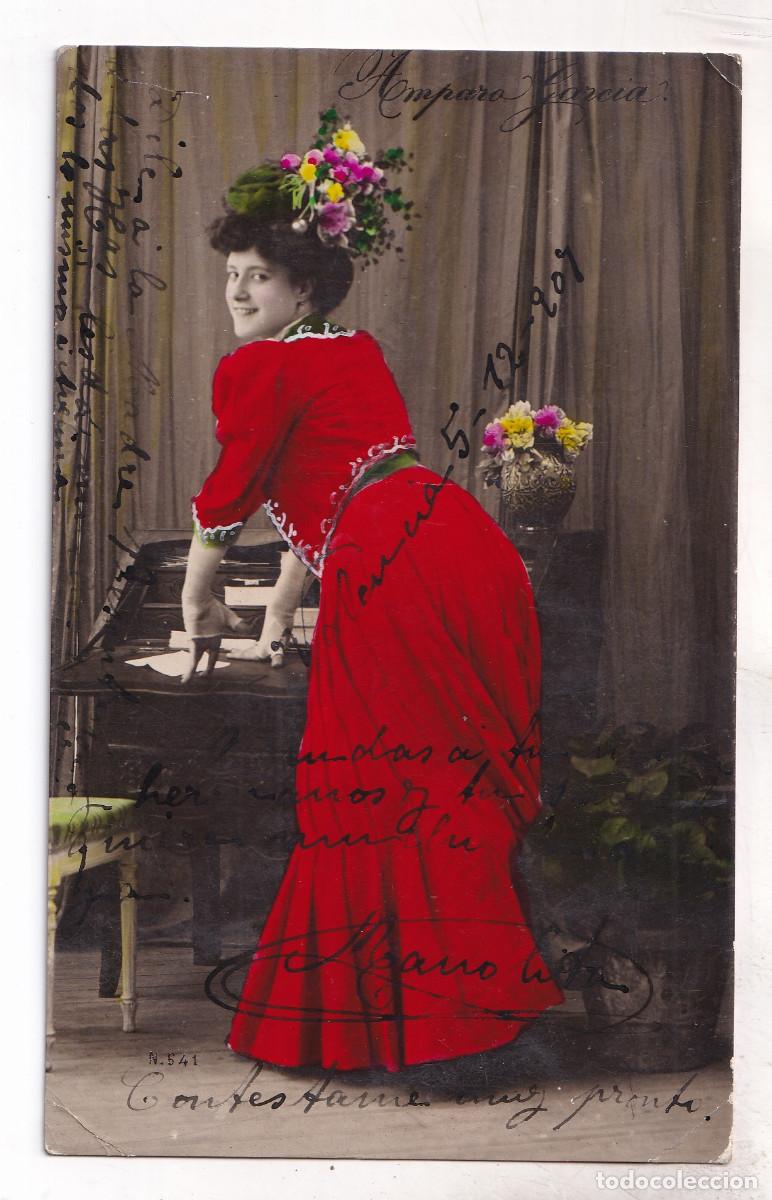 Postales: POSTAL. AMPARO GARC&Iacute;A. T&Iacute;PLE DE CUPL&Eacute; Y ZARZUELA. VALENCIA, 1907