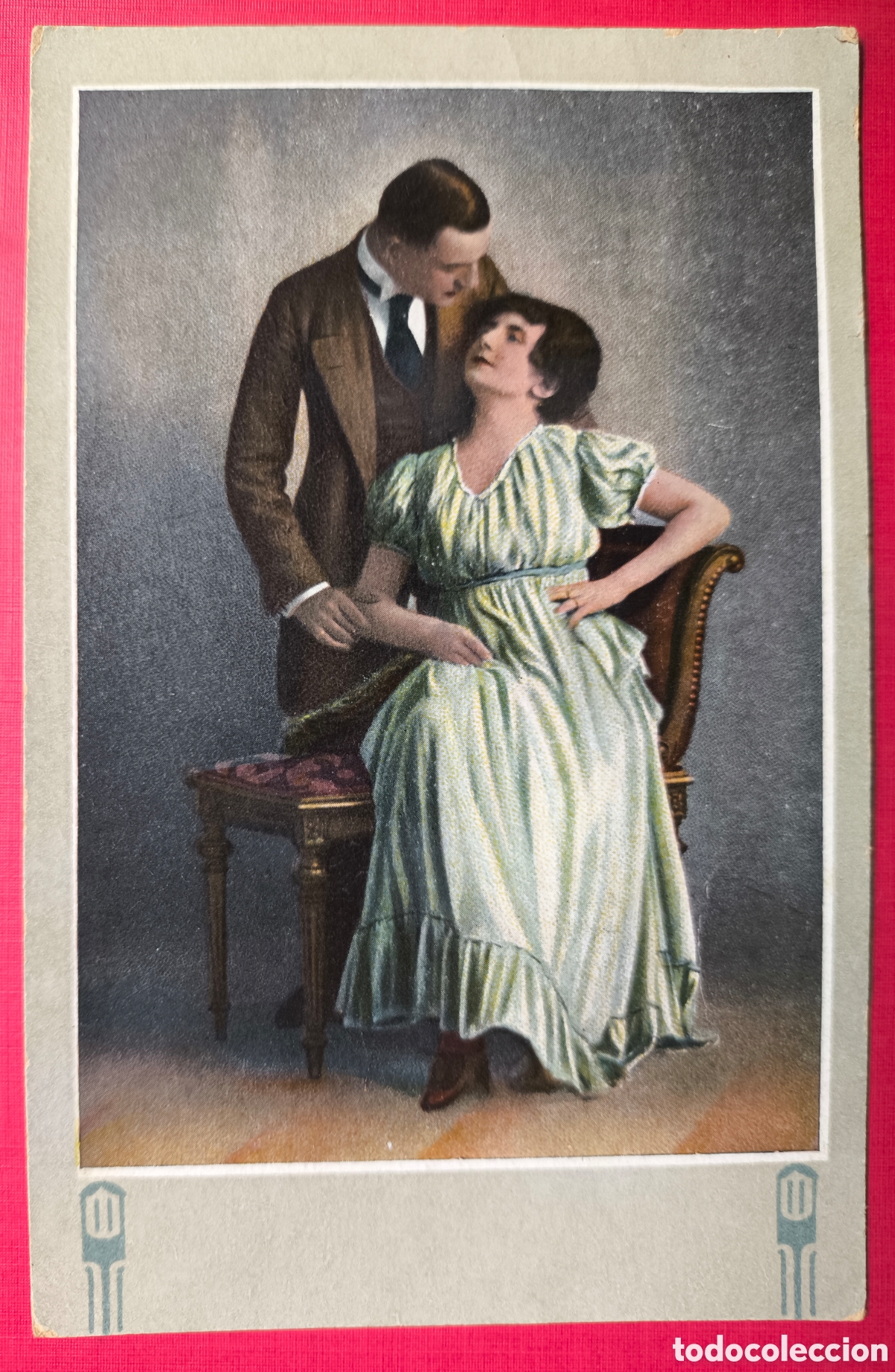 Postais: POSTAL ROM&Aacute;NTICA PAREJA DE ENAMORADOS C. 1915