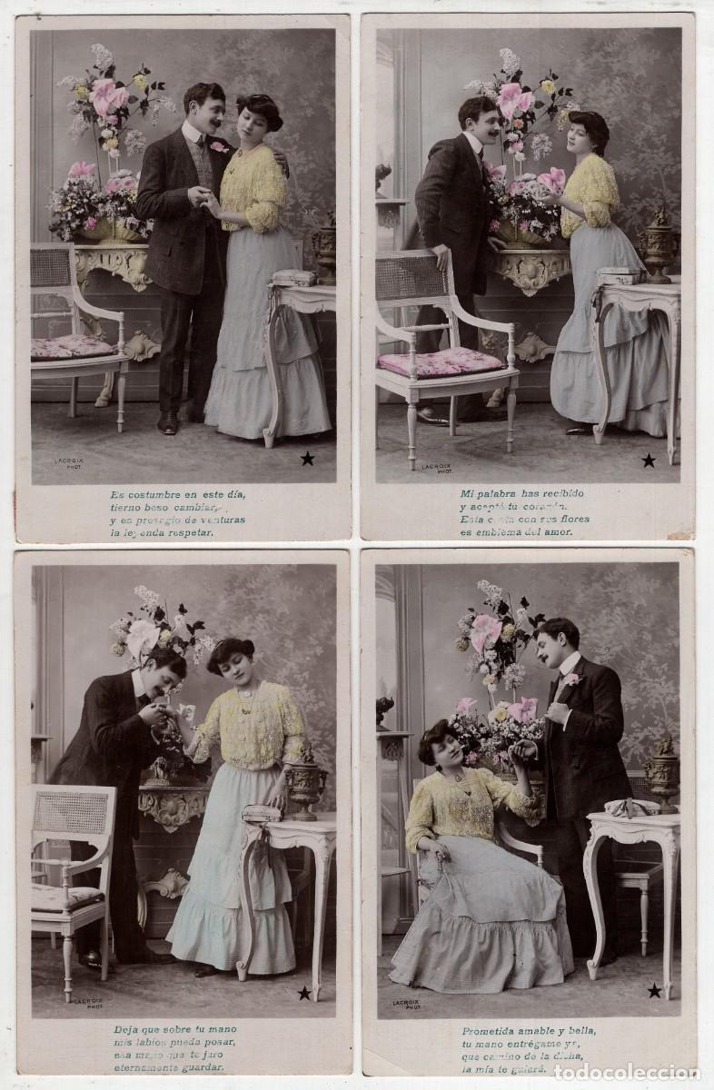 Postales: Lote de 4 postales rom&aacute;nticas -Lacroix / &Eacute;toile, serie 3048-