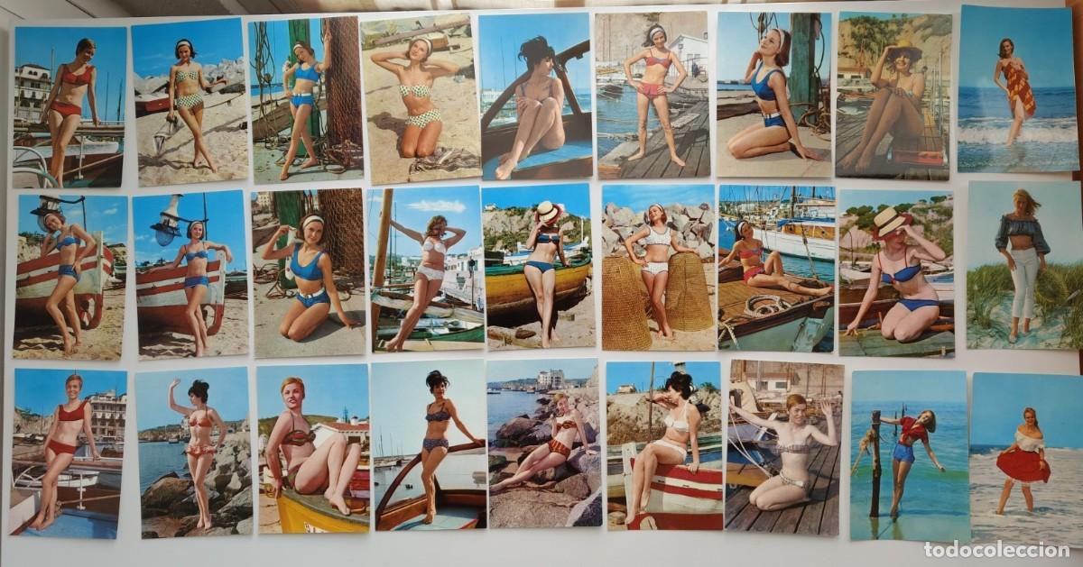 Postales: LOTE DE 27 POSTALES DE CHICAS DE LOS A&Ntilde;OS 60.