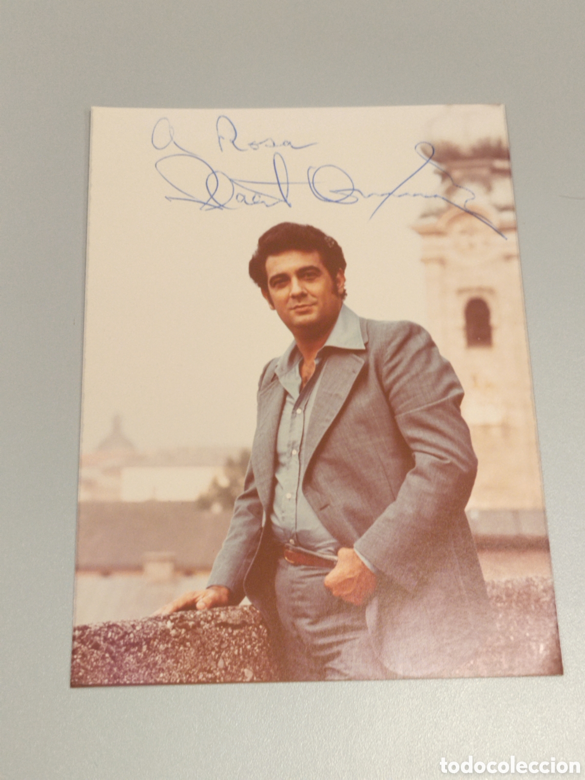 Postales: Fotograf&iacute;a con Aut&oacute;grafo del tenor Pl&aacute;cido domingo.los tres tenores.opera.josep carreras.pavarotti