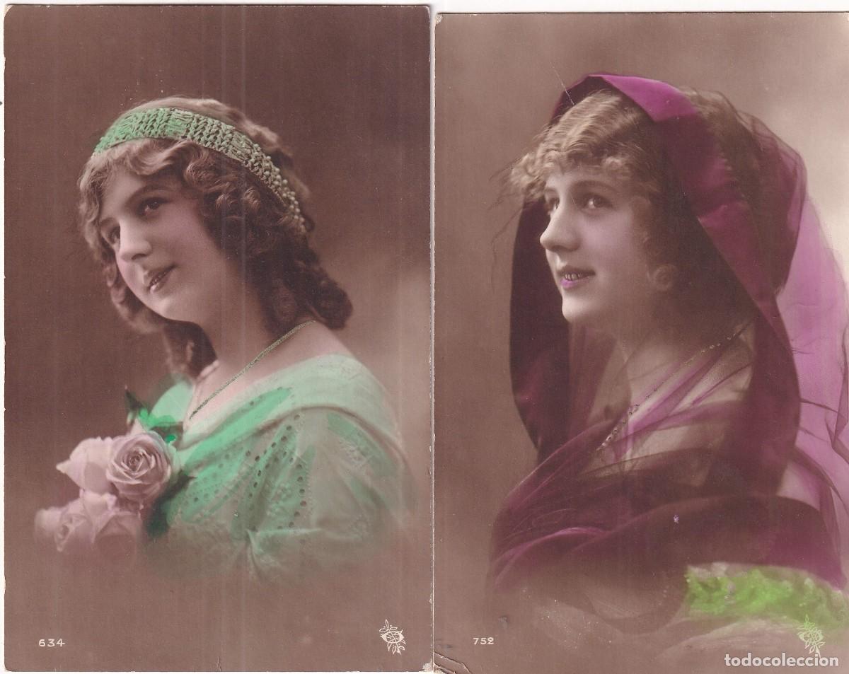 Cartes Postales: Lote 2 postales mujeres. Escrita Villa del Prado.