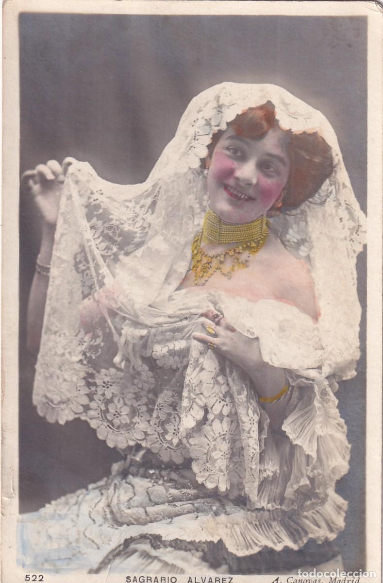 Cartoline: SAGRARIO ALVAREZ ARTISTA CUPLETISTA ACTRIZ POSTAL CIRCULADA, A CANOVAS 522