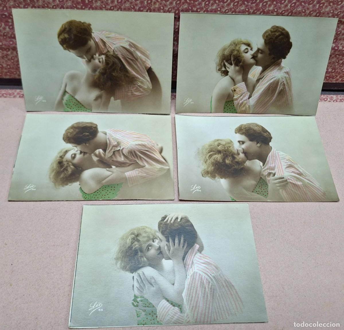Postales: LOTE COLECCION POSTALES ROMANTICAS BESO LEO 44