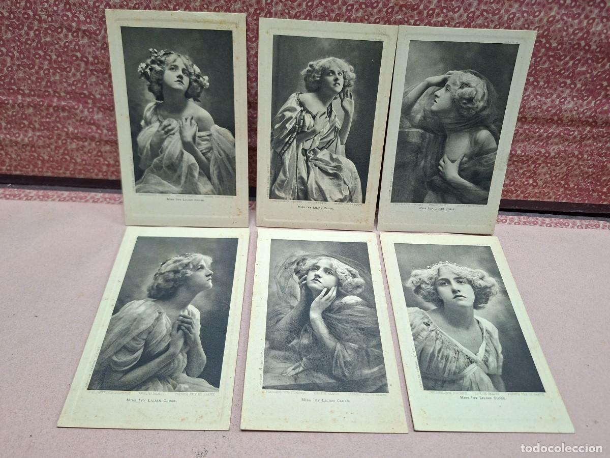 Postales: LOTE COLECCION ANTIGUAS POSTALES ROMANTICAS ACTRIZ COUPLETISTA MISS IVY LILIAN CLOSE