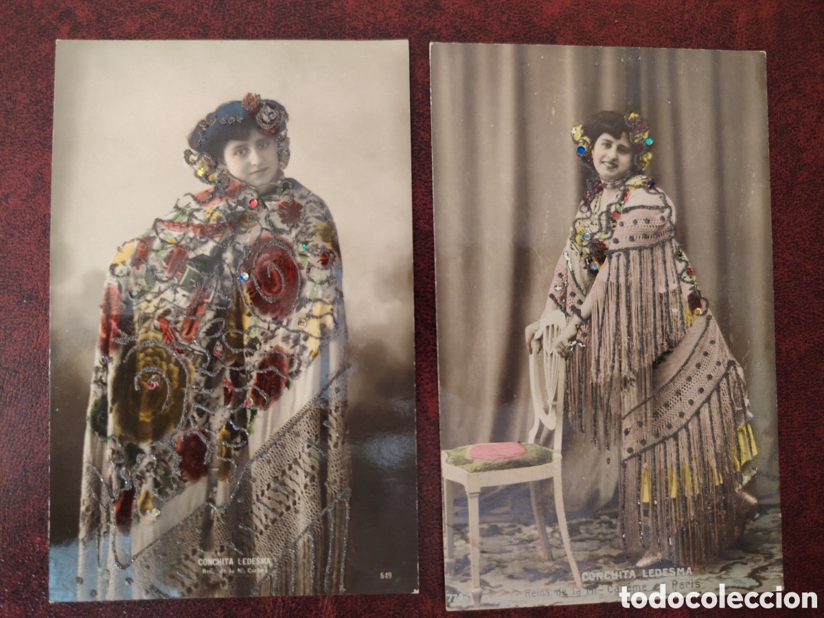 Postales: Pareja de postales de la cupletista CONCHITA LEDESMA