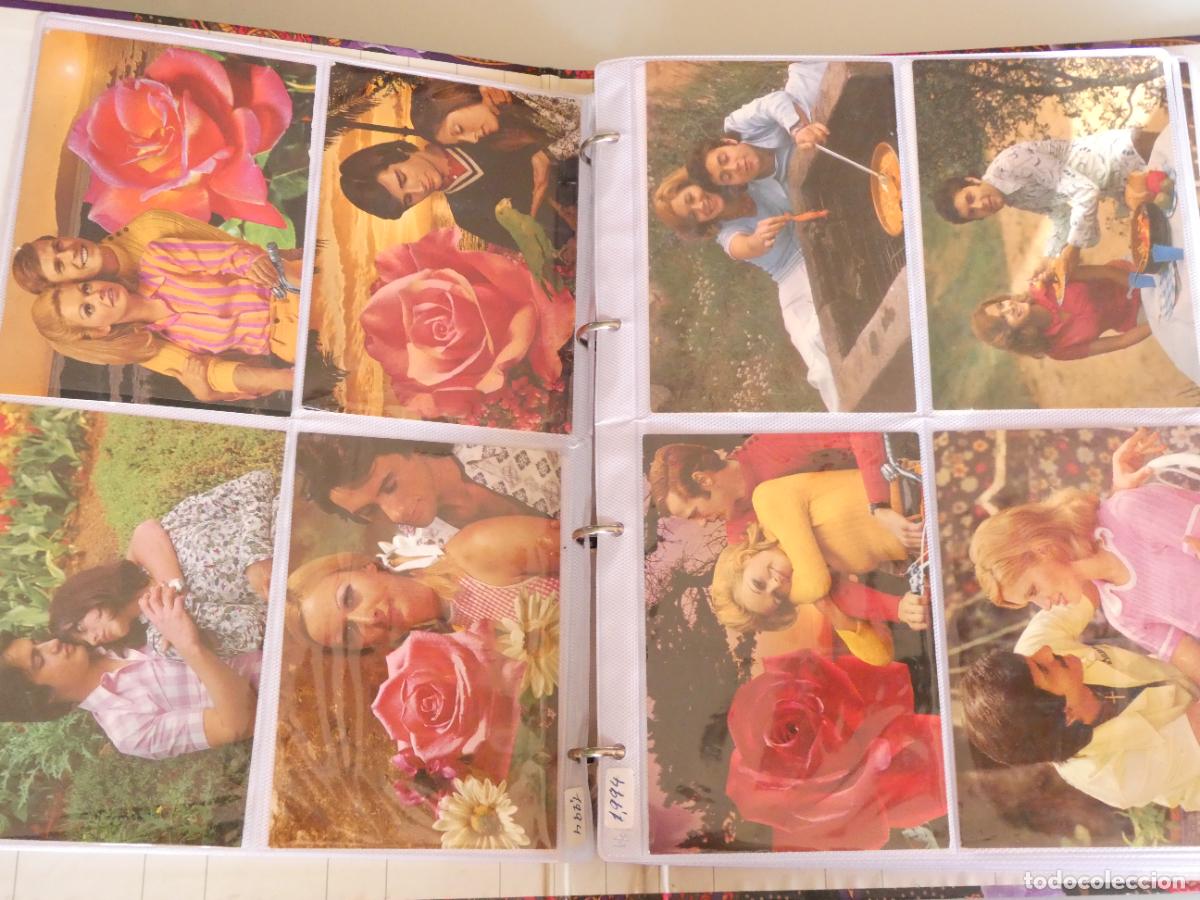 Postales: &Aacute;LBUM CON 80 POSTALES ANTIGUAS. AMOR ENAMORADOS MUJER HOMBRE. DIBUJOS. 1,2KG