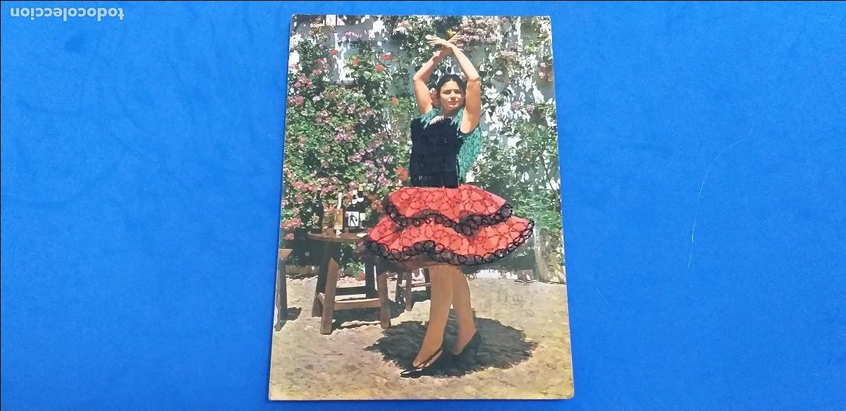 Postales: POSTAL FOTOGRAFICA BAILAORA de FLAMENCO. TRAJE DE TELA Y CUERPO BORDADO. CIRCULADA