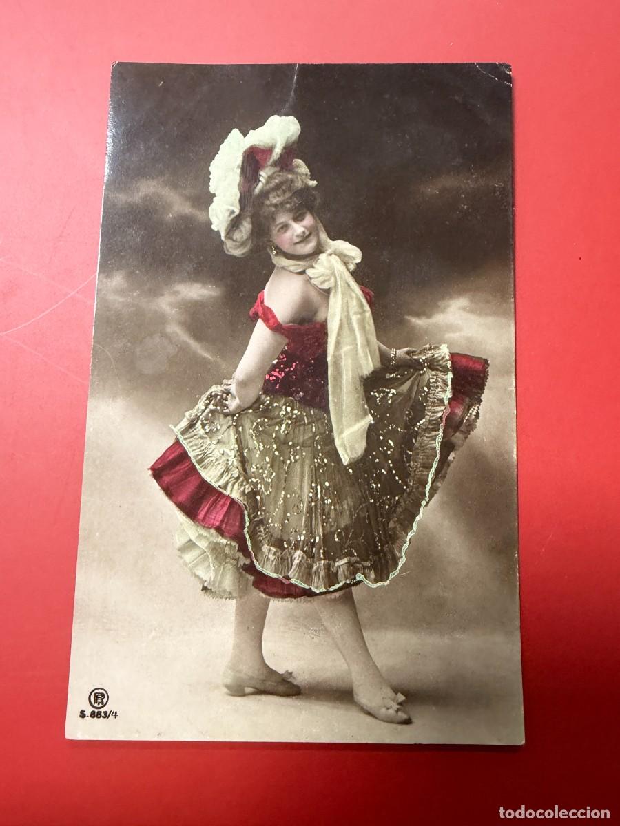 Postales: TARJETA POSTAL - MUJER CON VESTIDO DE BAILARINA Y SOMBRERO - N&ordm; S-883/4 - CUBA