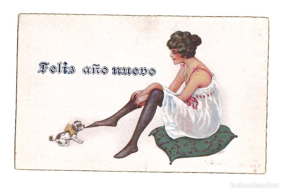 Postales: TARJETA POSTAL EROTICA FELIZ A&Ntilde;O NUEVO. C.1915