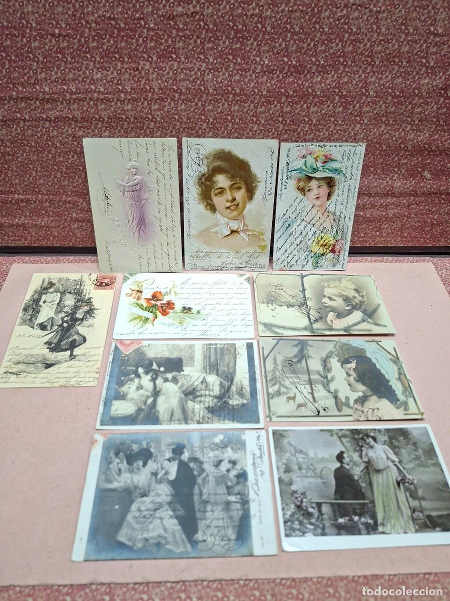 Postales: LOTE COLECCION POSTALES ANTIGUAS ROMANTICAS ESCRITAS A ADELA Y VICTORIA SANCHEZ GUIRAO MURCIA