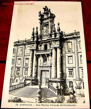 Postais: ANTIGUA POSTAL DE SANTIAGO - SAN MARTIN, PORTADA DEL SEMINARIO