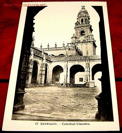 Postales: ANTIGUA POSTAL DE SANTIAGO - CLAUSTRO - Foto 1