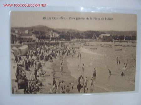 Postales: LA CORU&Ntilde;A Vista general de la Playa de Riazor - Foto 1