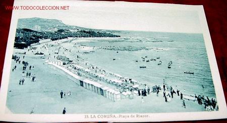 Postales: ANTIGUA POSTAL DE LA CORU&Ntilde;A - PLAYA DE RIAZOR - Foto 1
