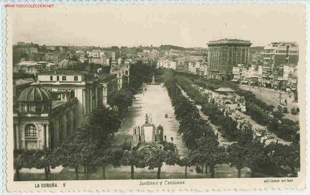 Postales: LA CORU&Ntilde;A - JARDINES Y CANTONES - Foto 1