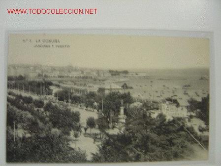 Postales: LA CORU&Ntilde;A Jardines y Puerto - Foto 1