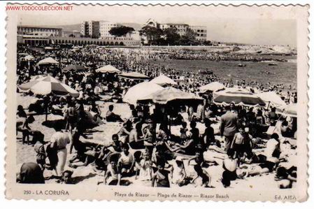 Postales: LA CORU&Ntilde;A , PLAYA DE RIAZOR - Foto 1