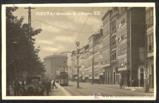 Cartoline: B-0159- CORU&Ntilde;A. AVENIDA DE ALFONSO XIII