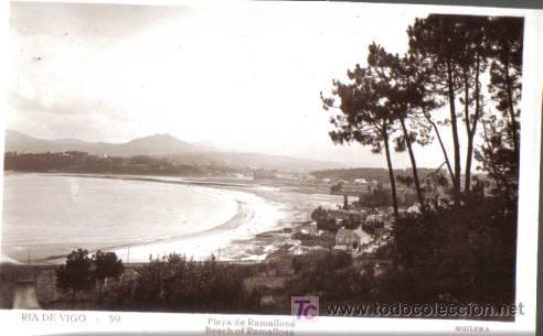 Postcards: TARJETA POSTAL DE LA RIA DE VIGO N&ordm; 39. PLAYA DE RAMALLOSA. GUILERA.