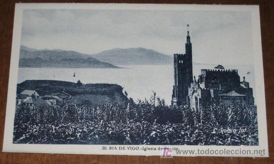 Postkarten: ANTIGUA POSTAL DE LA RIA DE VIGO, IGLESIA DE PANJON. SIN CIRCULAR - MARCA REGISTRADA 53425 - FOTO RO