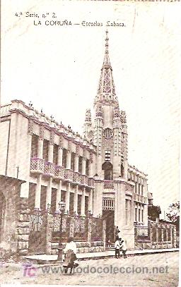 Postales: POSTAL LA CORU&Ntilde;A ESCUELAS LABACA - Foto 1