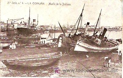 Postales: POSTAL LA CORU&Ntilde;A MUELLE DE LA PALLOZA - Foto 1