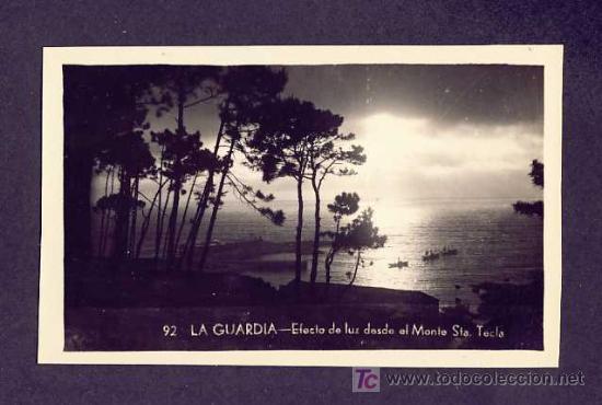 Postales: Postal de LA GUARDIA (Pontevedra): Monte Sta.Tecla, efecto de luz (num.92) - Foto 1