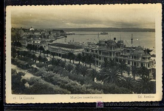 Postales: LA CORU&Ntilde;A. MUELLES TRASATLANTICOS. - Foto 1