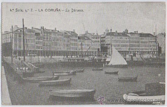 Postales: TARJETA POSTAL DE LA CORU&Ntilde;A LA DARSENA - Foto 1