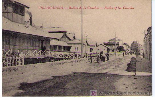 Postales: Villagarcia. Ba&ntilde;os de la Concha - Foto 1