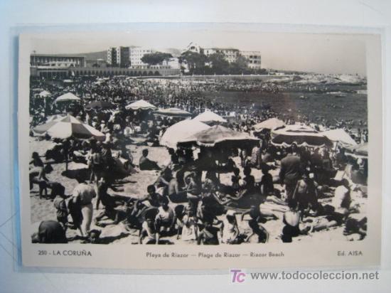 Postales: LA CORU&Ntilde;A: PLAYA DE RIAZOR. AISA, 250. POSTAL - Foto 1