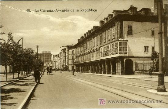 Postales: POSTAL LA CORU&Ntilde;A AVENIDA DE LA REPUBLICA - Foto 1