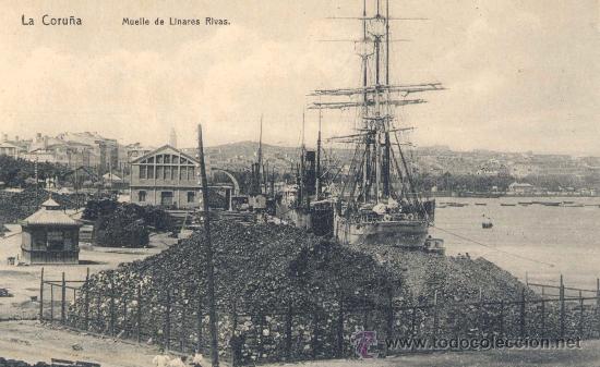 Postales: La Coru&ntilde;a.- Muelle de Linares Rivas