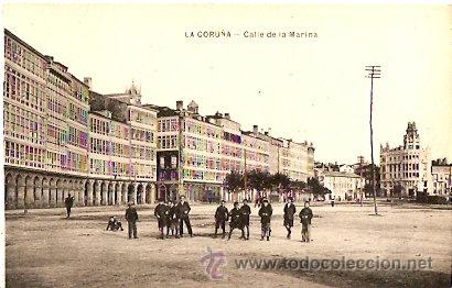 Postales: POSTAL LA CORU&Ntilde;A CALLE DE LA MARINA - Foto 1