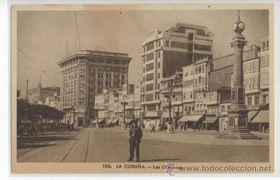 Postales: TARJETA POSTAL LOS CANTONES LA CORU&Ntilde;A - Foto 1