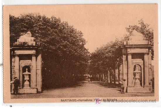 Postais: TARJETA POSTAL DE SANTIGO, CORU&Ntilde;A. HERRADURA PASEO DE BOVEDA. HELIOTIPIA ARTISTICA ESPA&Ntilde;OLA