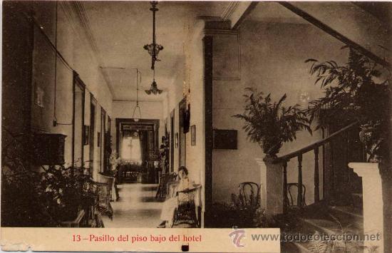 Postais: AGUAS DE CABREIROA(ORENSE).-PASILLO DEL PISO BAJO DEL HOTEL