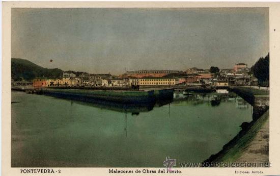 Postales: PONTEVEDRA.-MALECONES DE OBRAS DEL PUERTO