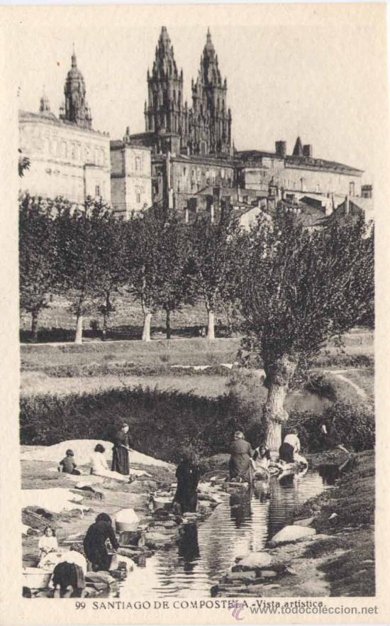 Postales: SANTIAGO DE COMPOSTELA(LA CORU&Ntilde;A).-VISTA ART&Iacute;STICA