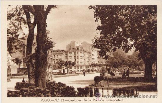 Postales: VIGO(PONTEVEDRA).-JARDINES DE LA PZA DE COMPOSTELA