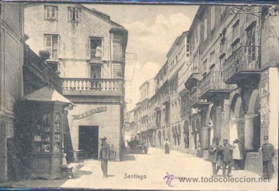 Postales: SANTIAGO DE COMPOSTELA(CORU&Ntilde;A).-RUA NUEVA