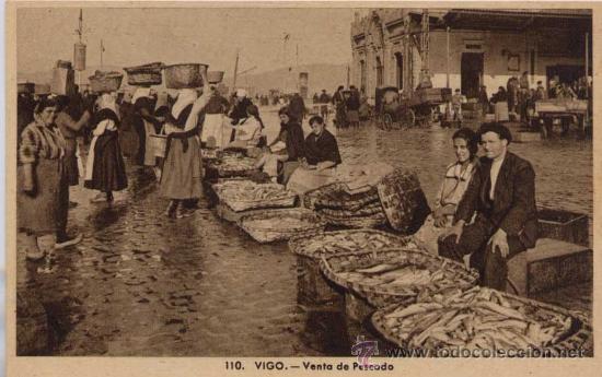 Postales: VIGO (PONTEVEDRA).- VENTA DE PESCADO - Foto 1